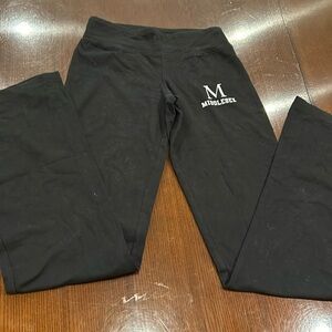 Bella black yoga pants with Middlesex on one side small